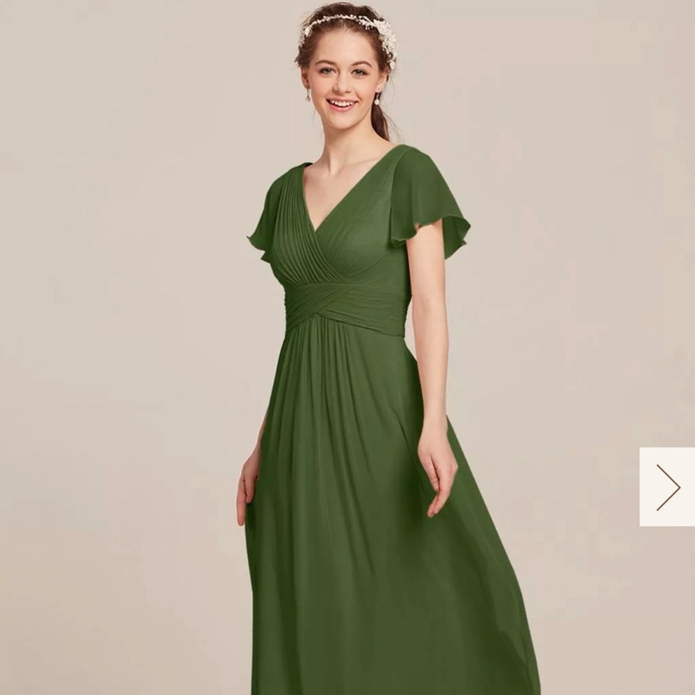 AW bridal Chic Forest Green Maxi Dress